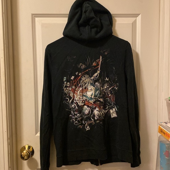 Zombie Alice in Wonderland zip up hoodie - Picture 4 of 5